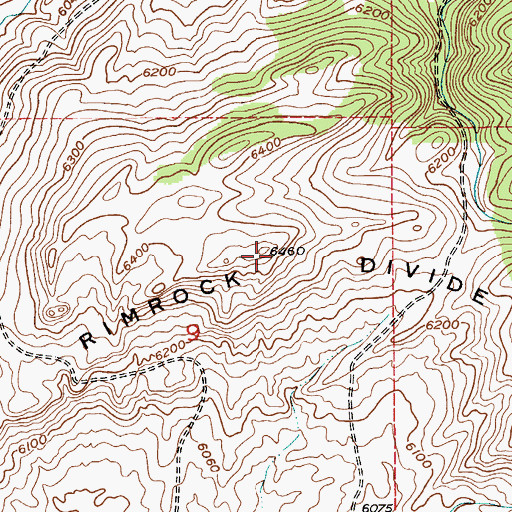 Topographic Map of Rimrock Divide, MT