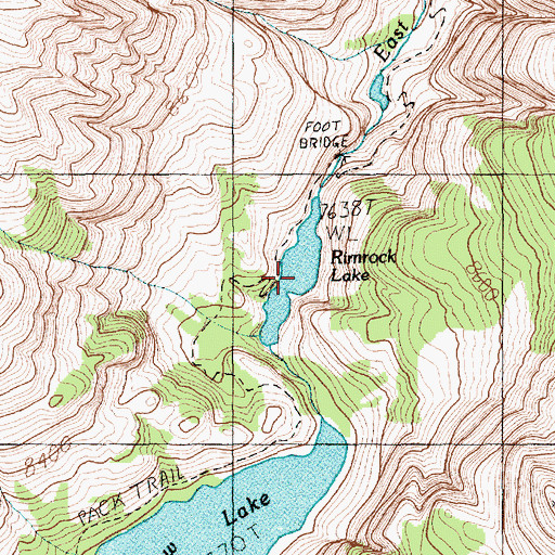 Topographic Map of Rimrock Lake, MT