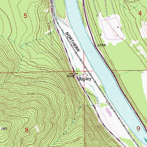 Topographic Map of Ripley, MT