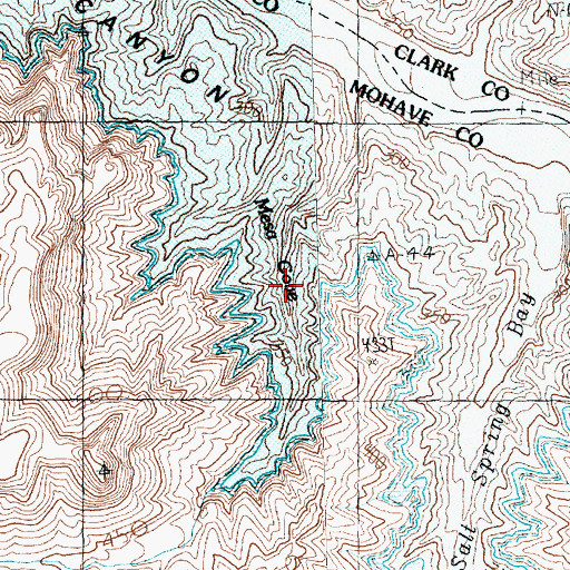 Topographic Map of Mesa Cove, AZ