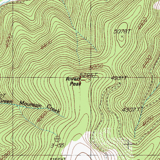 Topographic Map of Rivers Peak, MT