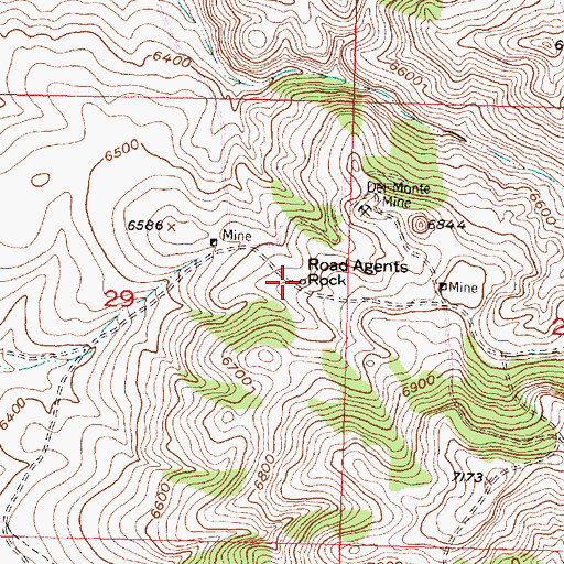 Topographic Map of Road Agents Rock, MT