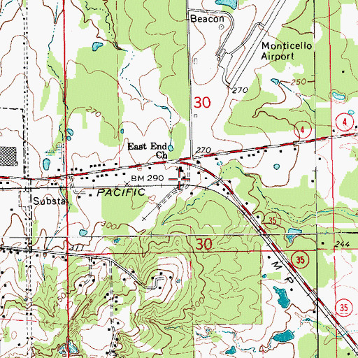 Topographic Map of Ballast Junction, AR