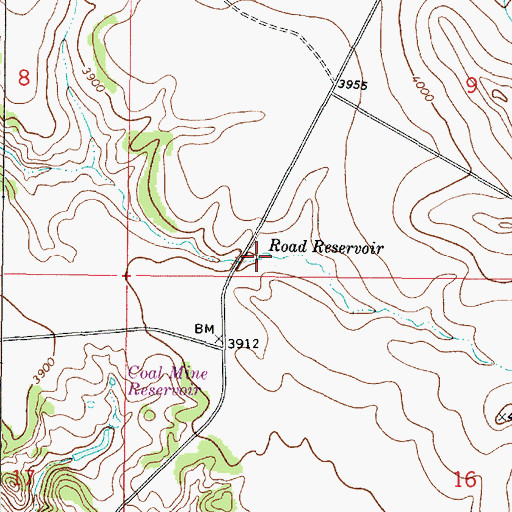 Topographic Map of Road Reservoir, MT