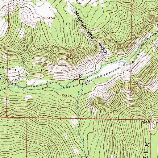 Topographic Map of Roaring Brook, MT