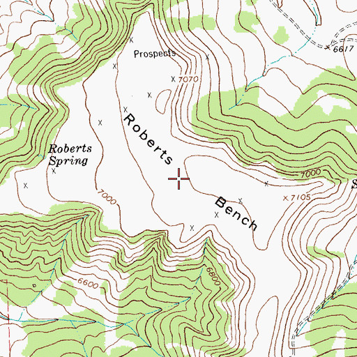 Topographic Map of Roberts Bench, MT