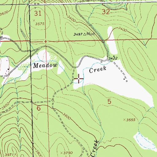 Topographic Map of Roberts Creek, MT