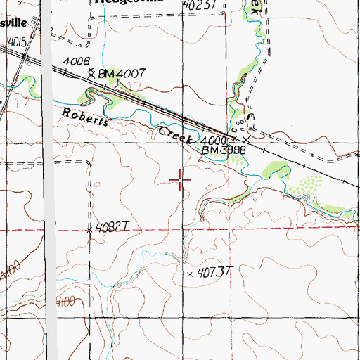 Topographic Map of Roberts Creek, MT