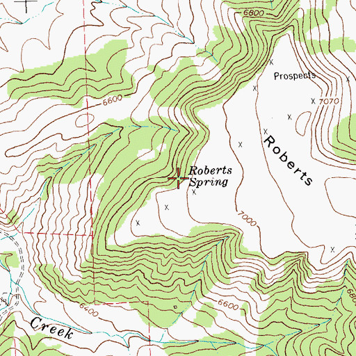 Topographic Map of Roberts Spring, MT