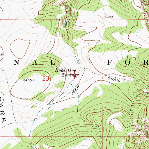 Topographic Map of Robertson Spring, MT