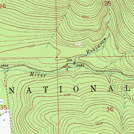 Topographic Map of Robinson Creek, MT