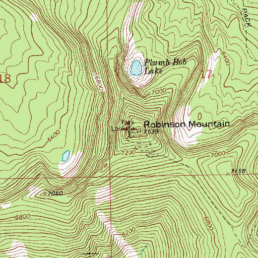 Topographic Map of Robinson Mountain, MT