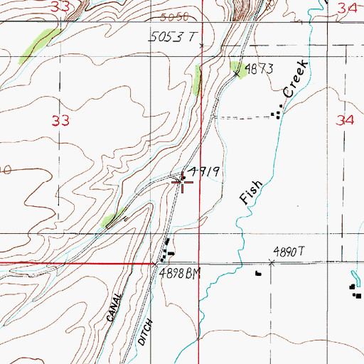 Topographic Map of Rochambeau School (historical), MT
