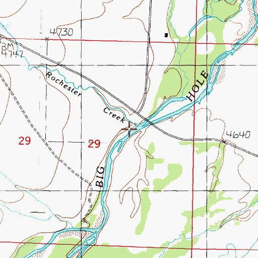 Topographic Map of Rochester Creek, MT