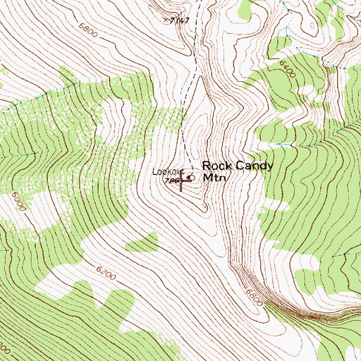 Topographic Map of Rock Candy Mountain, MT