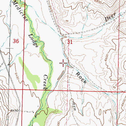 Topographic Map of Rock Canyon, MT