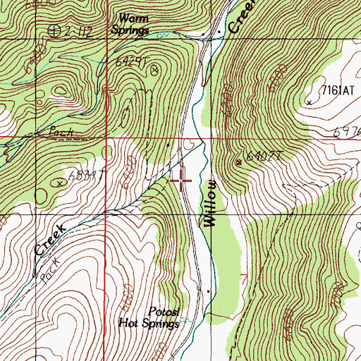 Topographic Map of Rock Creek, MT