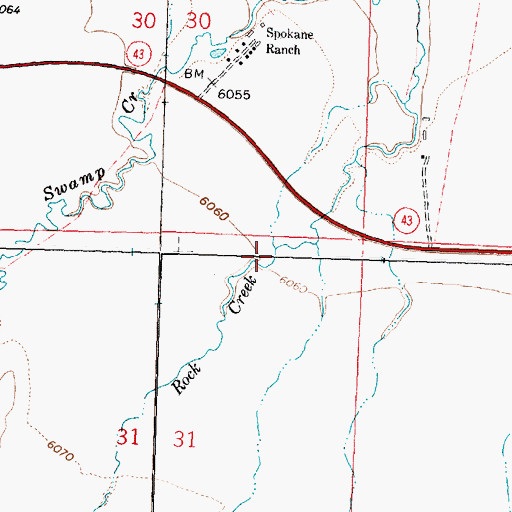 Topographic Map of Rock Creek, MT