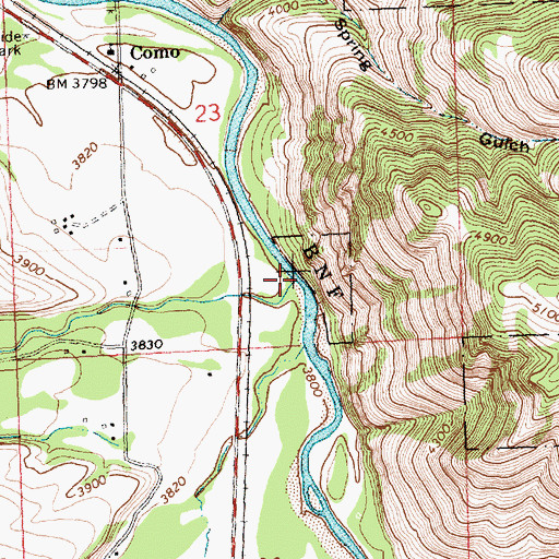 Topographic Map of Rock Creek, MT