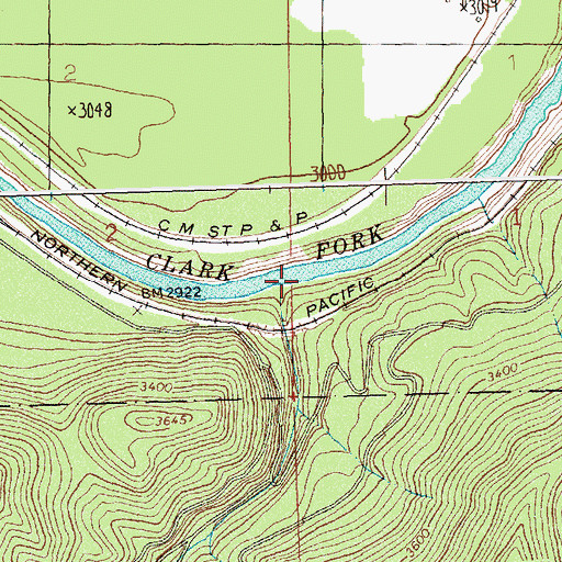 Topographic Map of Rock Creek, MT