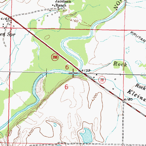 Topographic Map of Rock Creek, MT