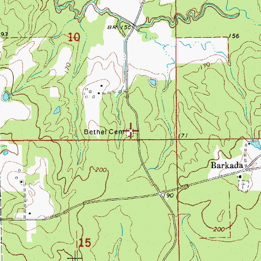 Topographic Map of Bethel African Methodist Episcopal Church (historical), AR