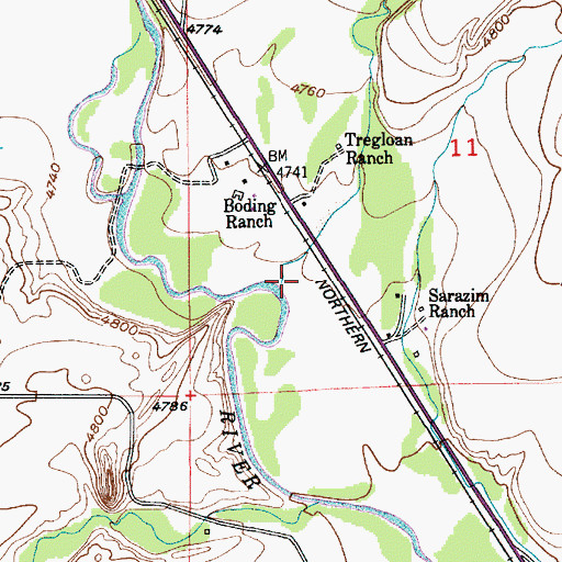 Topographic Map of Rock Creek, MT