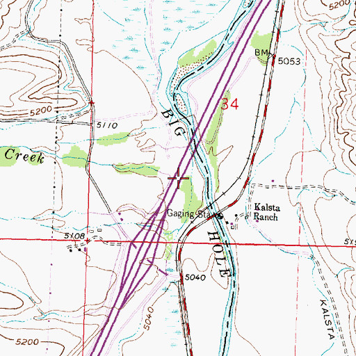 Topographic Map of Rock Creek, MT