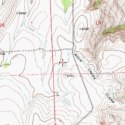 Topographic Map of Rock Creek Clear Creek Ditch, MT