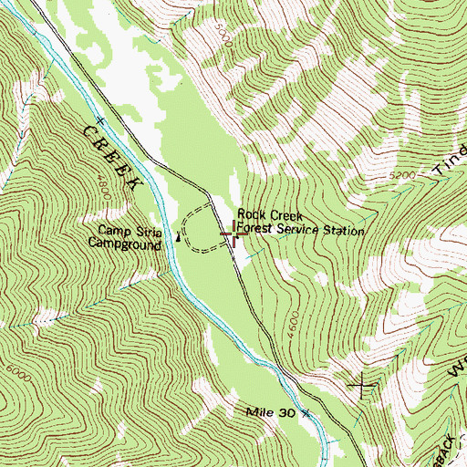 Topographic Map of Rock Creek Forest Service Station, MT