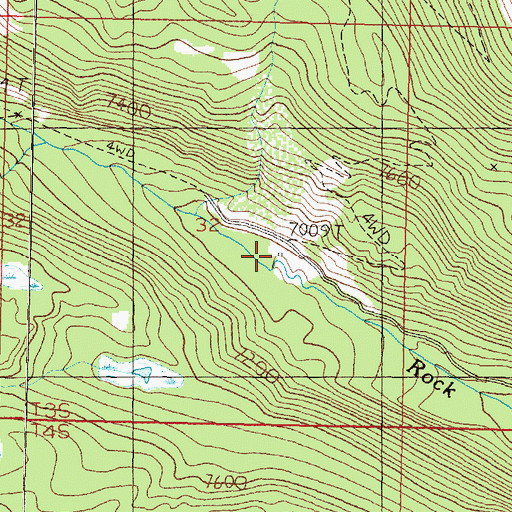Topographic Map of Rock Creek Guard Station, MT