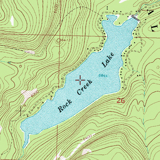 Topographic Map of Rock Creek Lake, MT