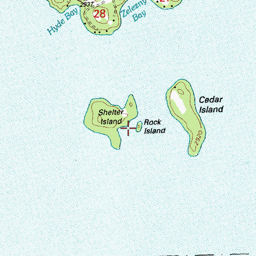Topographic Map of Rock Island, MT