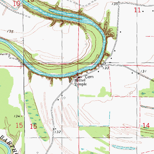 Topographic Map of Bethel Temple, AR