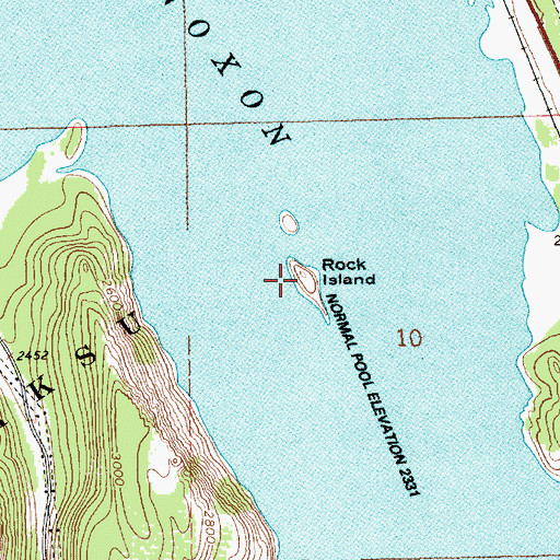 Topographic Map of Rock Island, MT