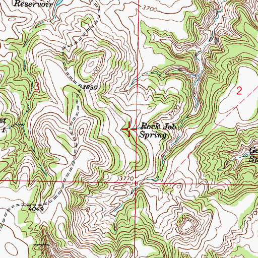 Topographic Map of Rock Job Spring, MT