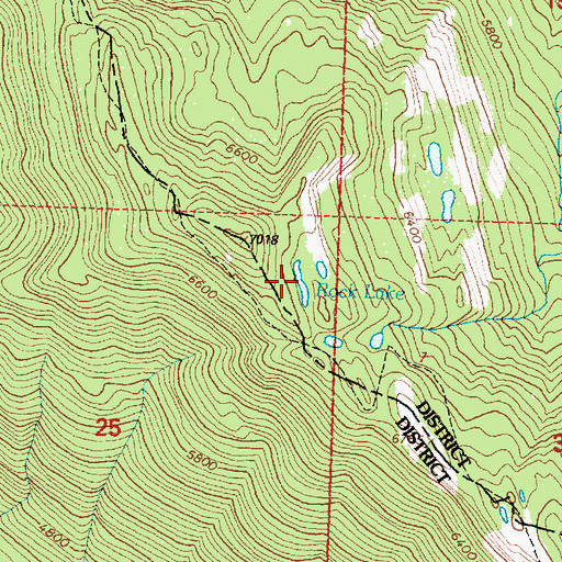 Topographic Map of Rock Lake, MT