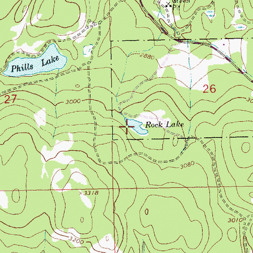 Topographic Map of Rock Lake, MT