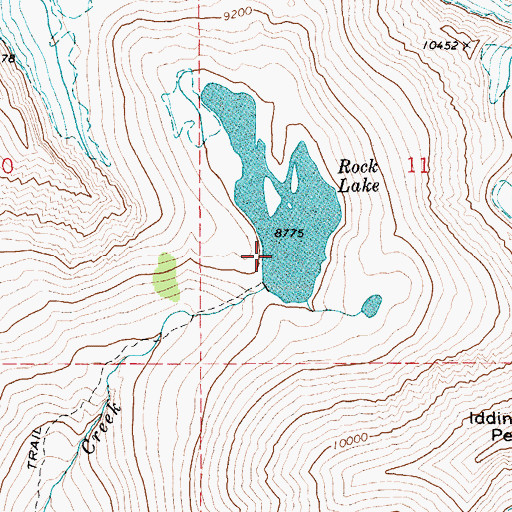 Topographic Map of Rock Lake, MT