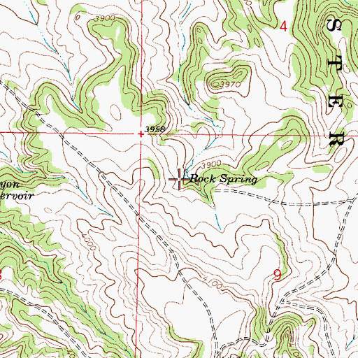 Topographic Map of Rock Spring, MT