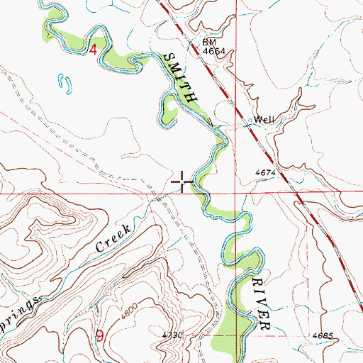 Topographic Map of Rock Springs Creek, MT