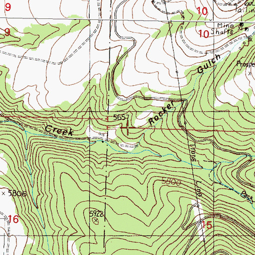 Topographic Map of Rocker Gulch, MT