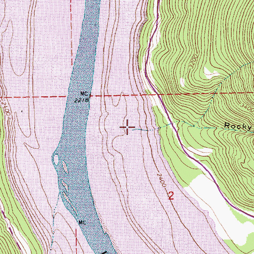 Topographic Map of Rocky Gorge, MT