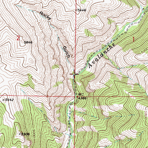 Topographic Map of Rocky Gulch, MT