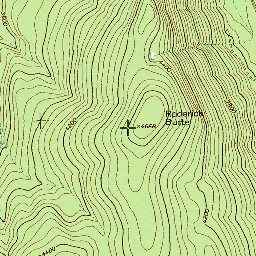 Topographic Map of Roderick Butte, MT