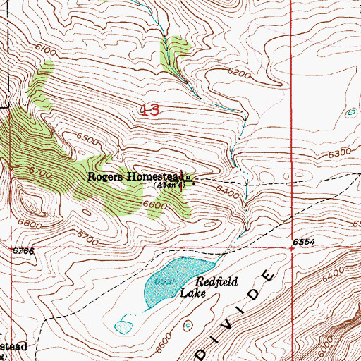Topographic Map of Rogers Homestead, MT