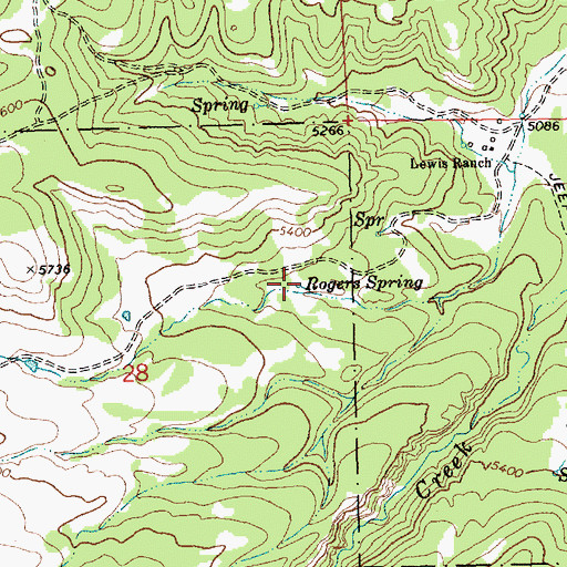 Topographic Map of Rogers Spring, MT