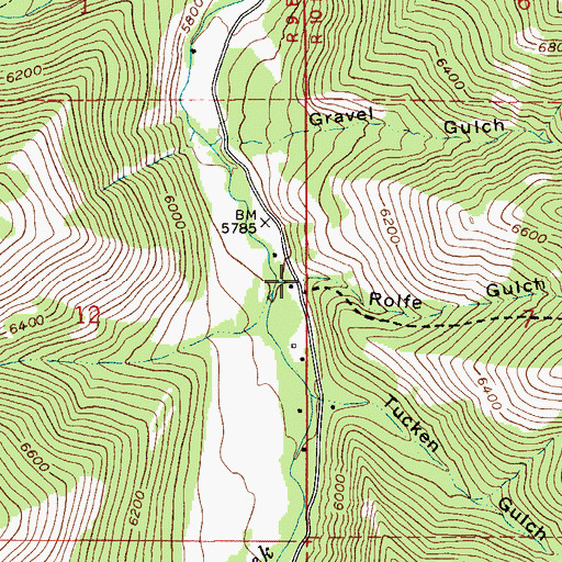 Topographic Map of Rolfe Gulch, MT