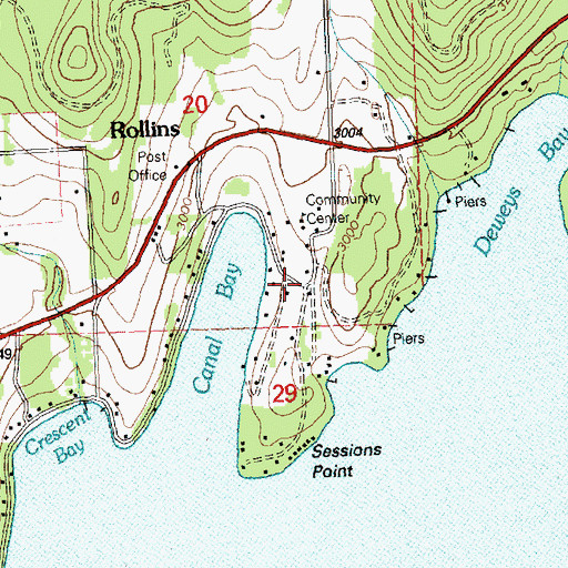 Topographic Map of Rollins, MT