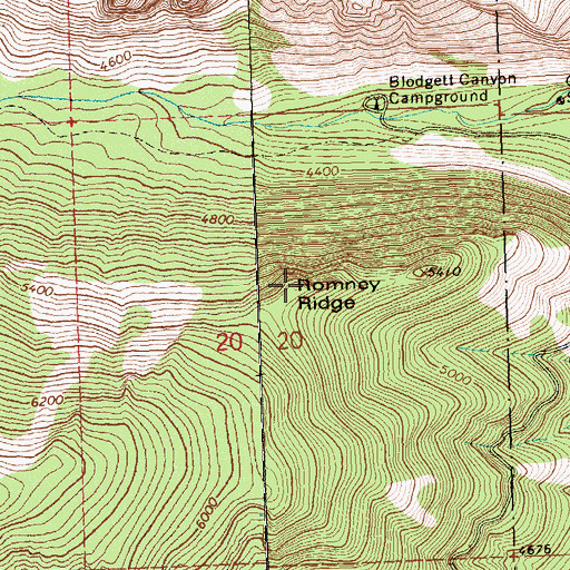 Topographic Map of Romney Ridge, MT